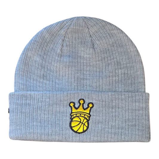 Grey crown ball beanie