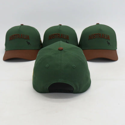 Classic Australia Hat - Green and Brown