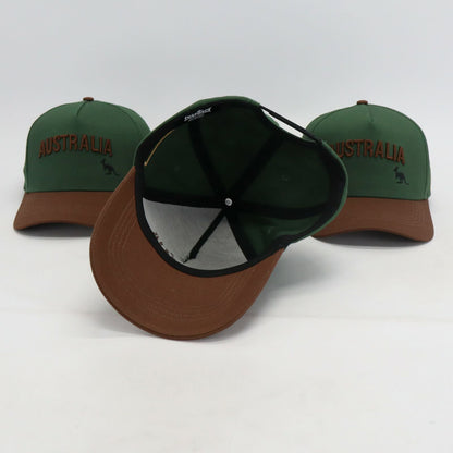 Classic Australia Hat - Green and Brown