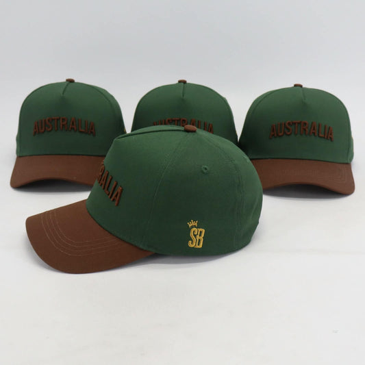 Australia Hat SB - Green and Brown