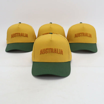 Australia SB Snapback hat - Green and Gold front view