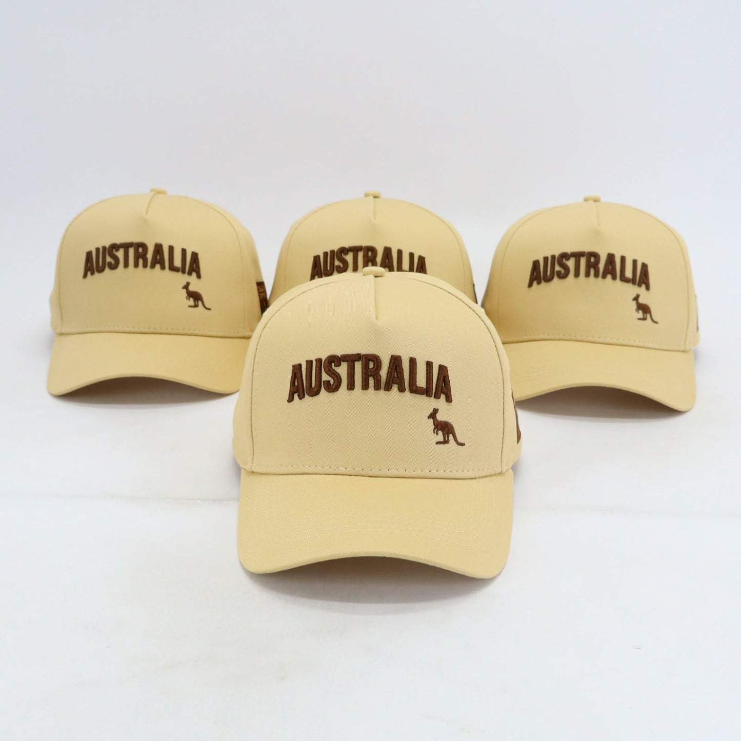 Classic Aussie Snapback hat Sand front view