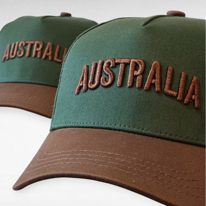 Australia Hat SB - Green and Brown