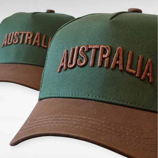 Australia Hat SB - Green and Brown