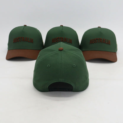 Australia Hat SB - Green and Brown