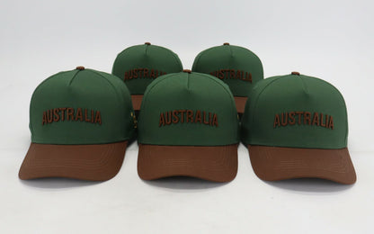 Australia Hat SB - Green and Brown