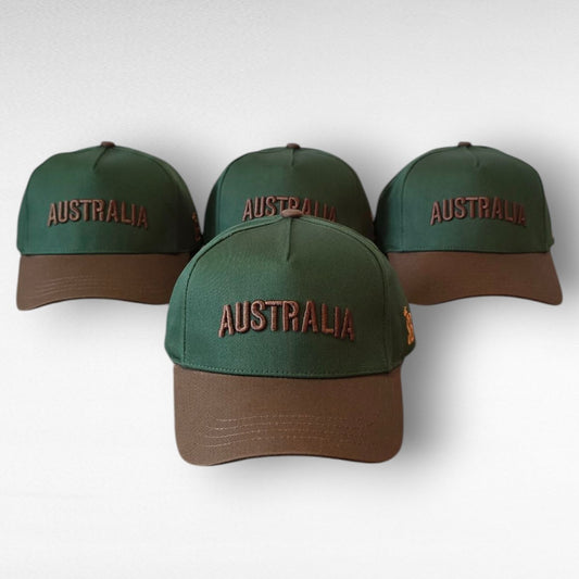 Australia Hat SB - Green and Brown