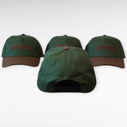 Australia Hat SB - Green and Brown